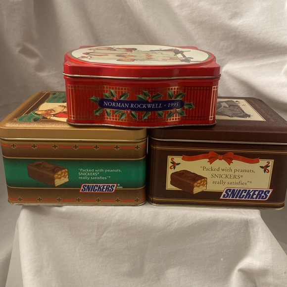 Lot of 3~Snickers 93’-95’ Norman Rockwell Christmas Tins~Limited Editions. - Picture 8 of 11